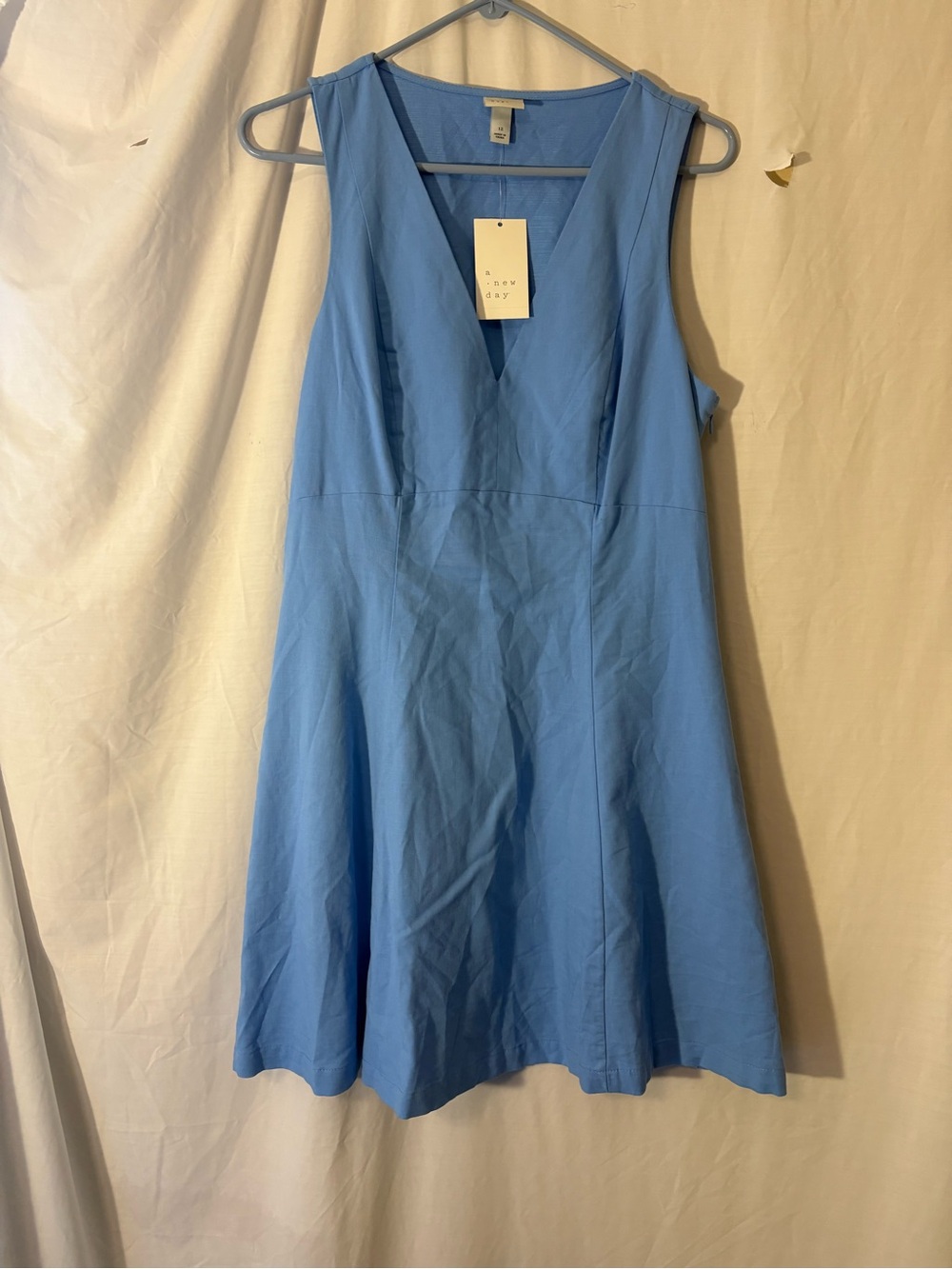 a new day Light Blue V-Neck A-Line Dress